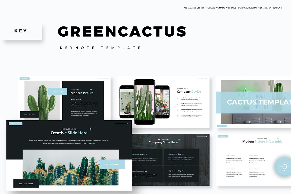 Green Cactus - Keynote Template, a Presentation Template by AQR Studio ...