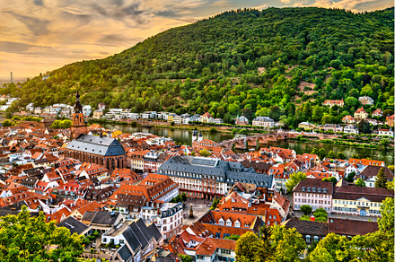 Skyline of Heidelberg in Germany, an Architecture Photo by Leonid Andronov