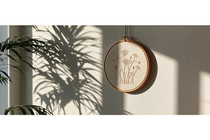 Minimalist Floral Embroidery Hoop, an Arts & Entertainment Photo by piter.goskov