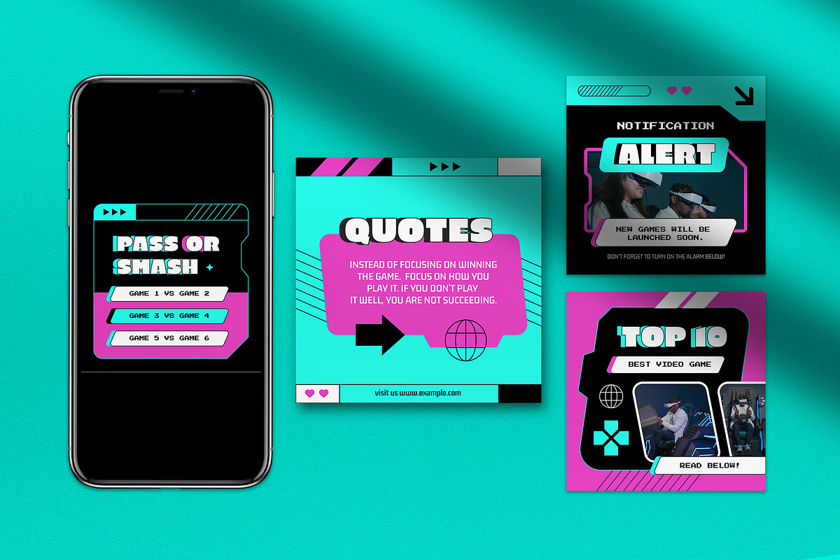 Video Games Instagram Pack, a Social Media Template by graphicook (Photo 3 of 5)