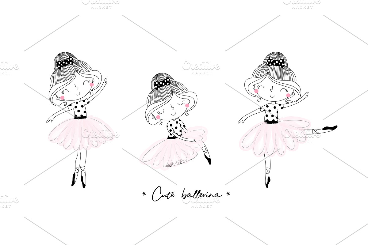Cute Ballerinas!, a Graphic by Irene_Boiko_ART (Photo 2 of 7)