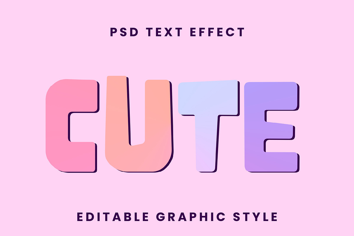 Cute Pastel Bold Text Effect