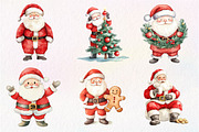 Adorable Santa Watercolor Clipart, an Illustration by Dream Creation (Thumbnail 2 of 6)