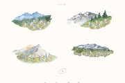 Mountains Meadow watercolor, a Seasonal Illustration by LiChu Art (Thumbnail 3 of 17)