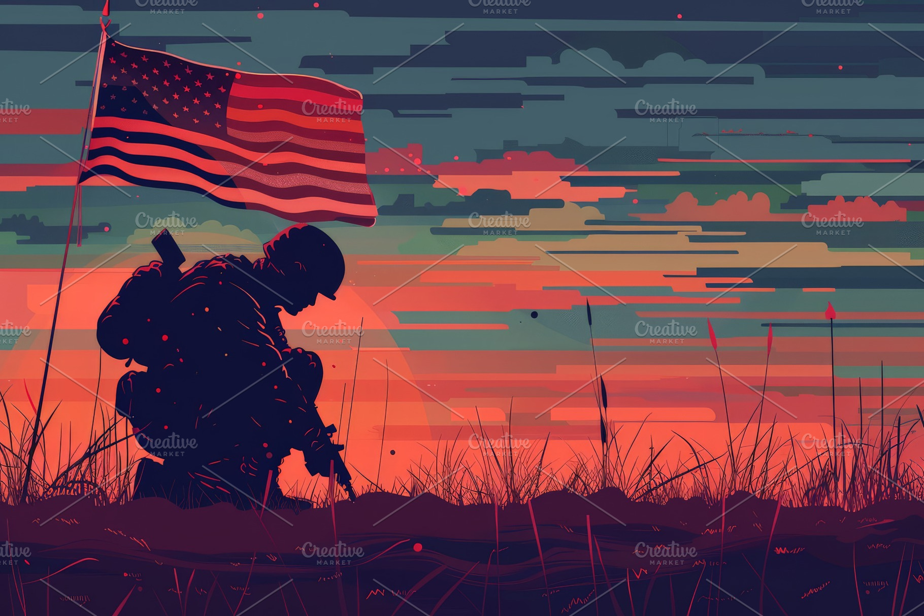 Memorial Day concept for American Fl, a Background Photo by Pixeness