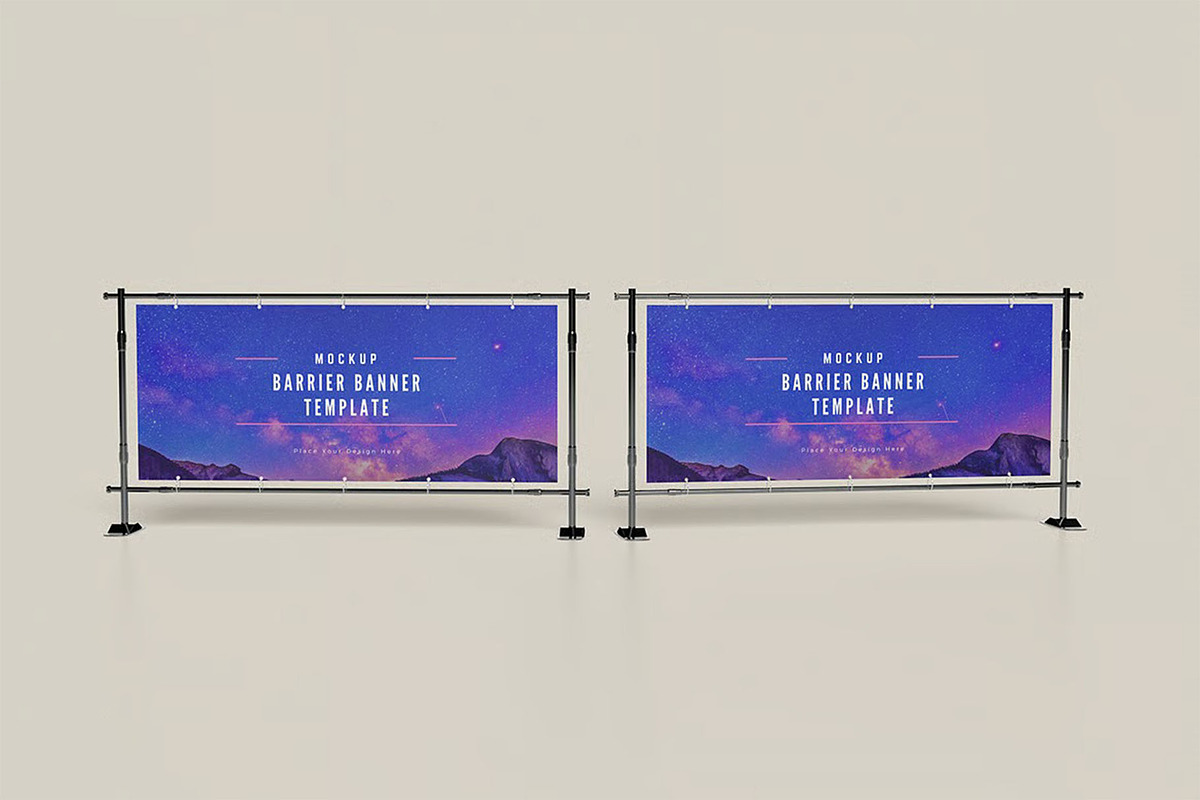 Barrier Banner Mockup, an Advertising Mockup by zpackcreative (Photo 2 of 5)