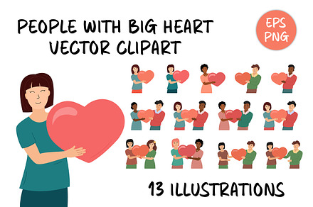 People with Heart Valentines Day PNG