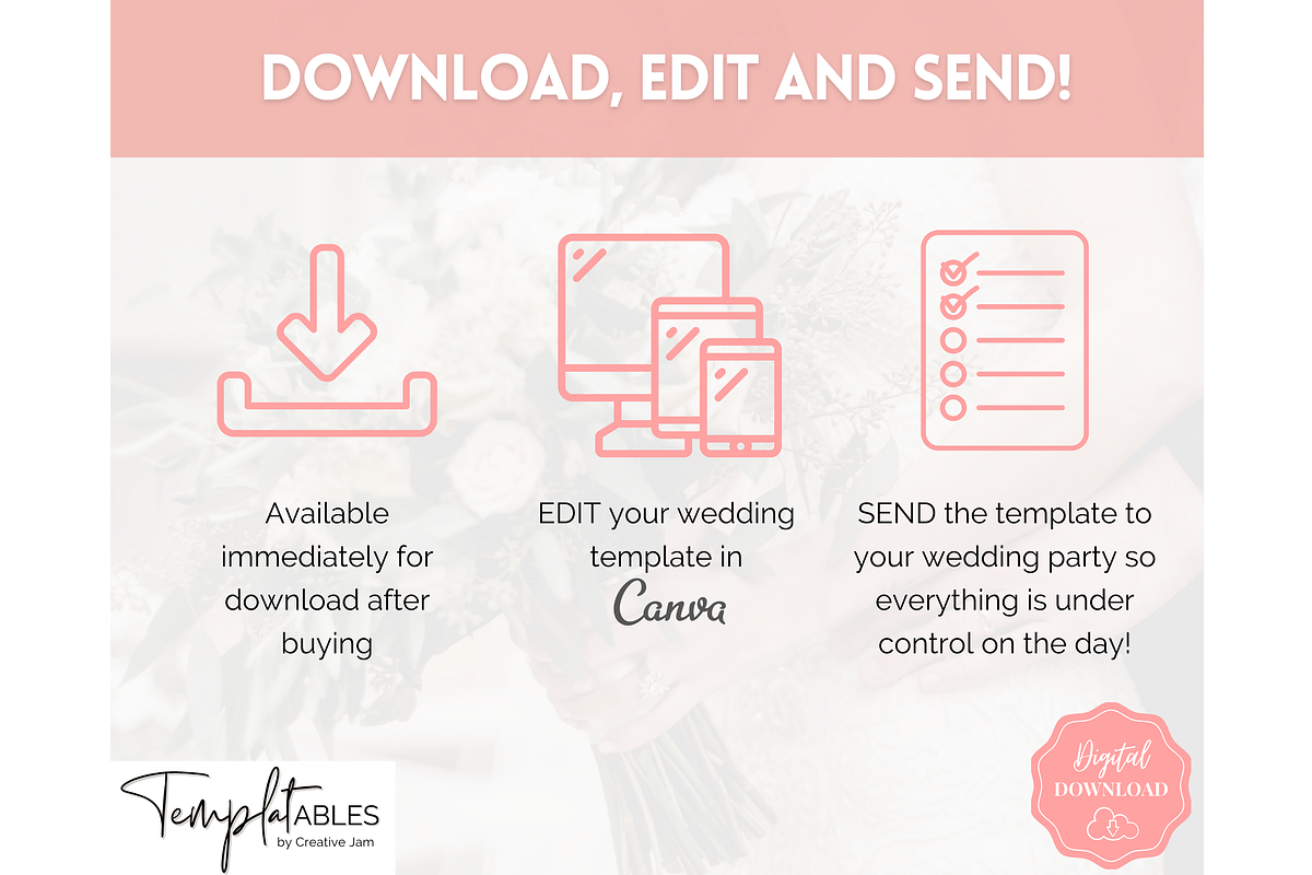 Wedding Day Timeline Template, a Stationery Template by Templatables (Photo 9 of 9)