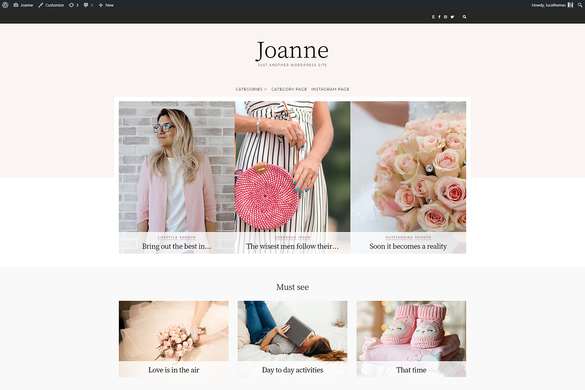 WordPress Blog Theme - Joanne, a WordPress Template by LucaThemesCom (Photo 3 of 3)