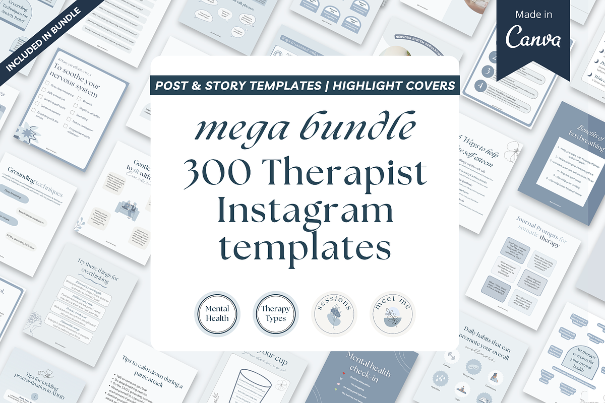 Mental health bundle Canva template, a Social Media Template by Cate Creates (Photo 12 of 12)