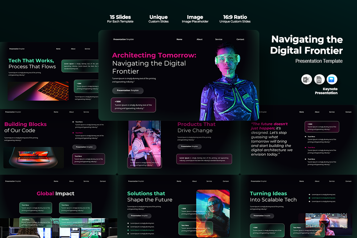 Navigating the Digital - Keynote, a Presentation Template by QR Design Studio (Photo 1 of 3)