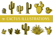 12 Cactus Illustrations, an Illustration by Wildflower June (Thumbnail 1 of 2)