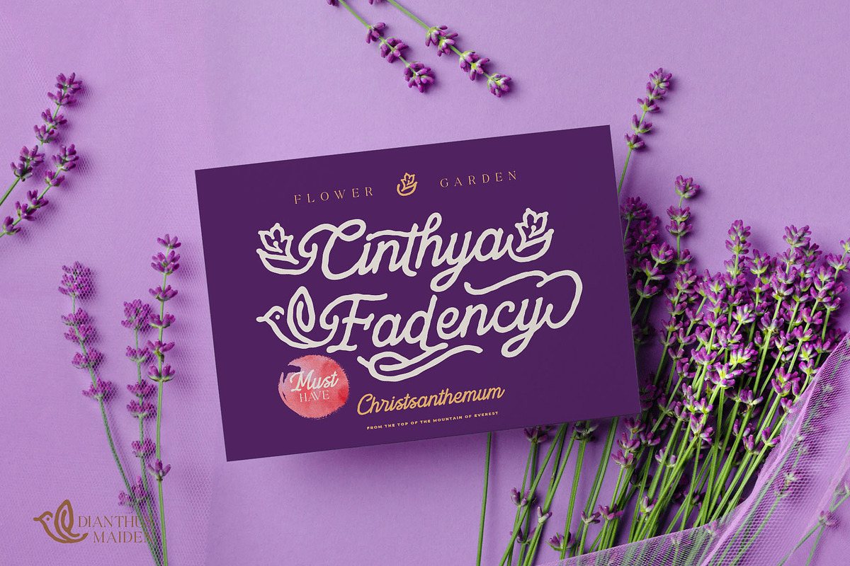 Dianthus Maiden Typeface, a Script Font by alit design (Photo 9 of 17)