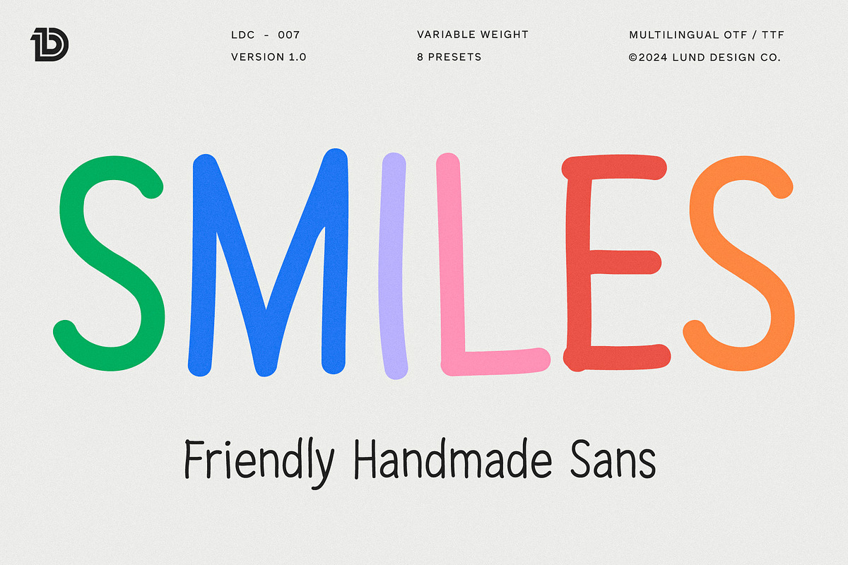 SMILES Handmade Sans Serif, a Font by Lund Design Co. (Photo 1 of 11)