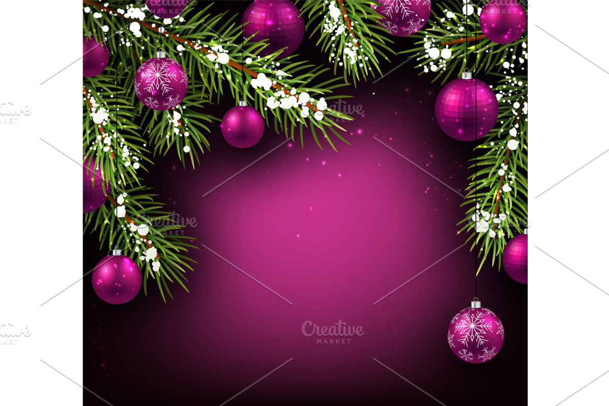 Big violet Christmas & New Year set, a Decorative Illustration by Vjom (Photo 18 of 20)