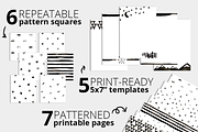 Black & White Scandi Watercolor, a Decorative Illustration by plaidGecko (Thumbnail 3 of 5)