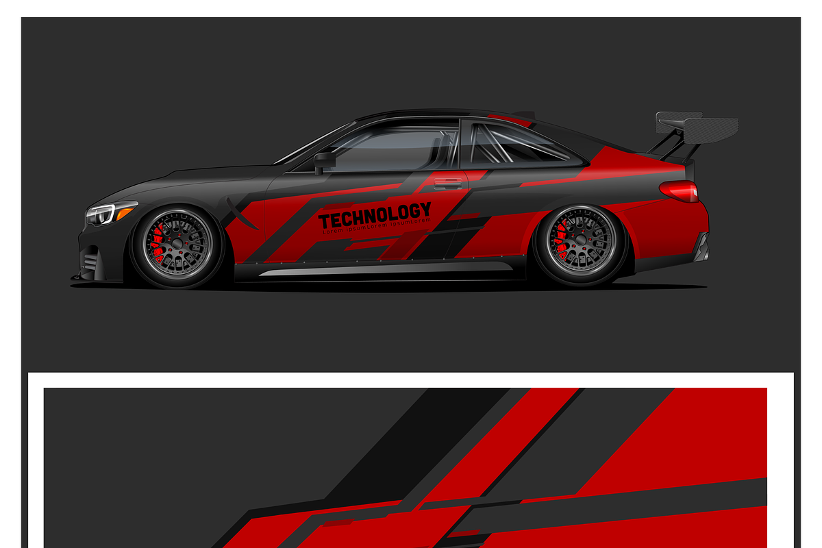 Dynamic Race Car Wrap Design, a Transportation Illustration by CarWrap design (Photo 2 of 4)
