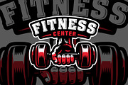 Fitness gym logo design, barbell, a Branding & Logo Template by swarnstudio (Thumbnail 2 of 3)