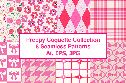 Preppy Coquette Patterns Collection, a Pattern Graphic by Yasmine Patterns