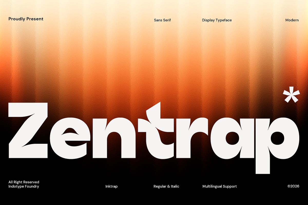 Zentrap - Modern Inktrap Sans Serif, a Sans Serif Font by Indotype Foundry (Photo 1 of 10)