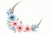 Floral Crescent Moon Watercolor Clip, a Graphic by Gaye Art (Thumbnail 7 of 17)