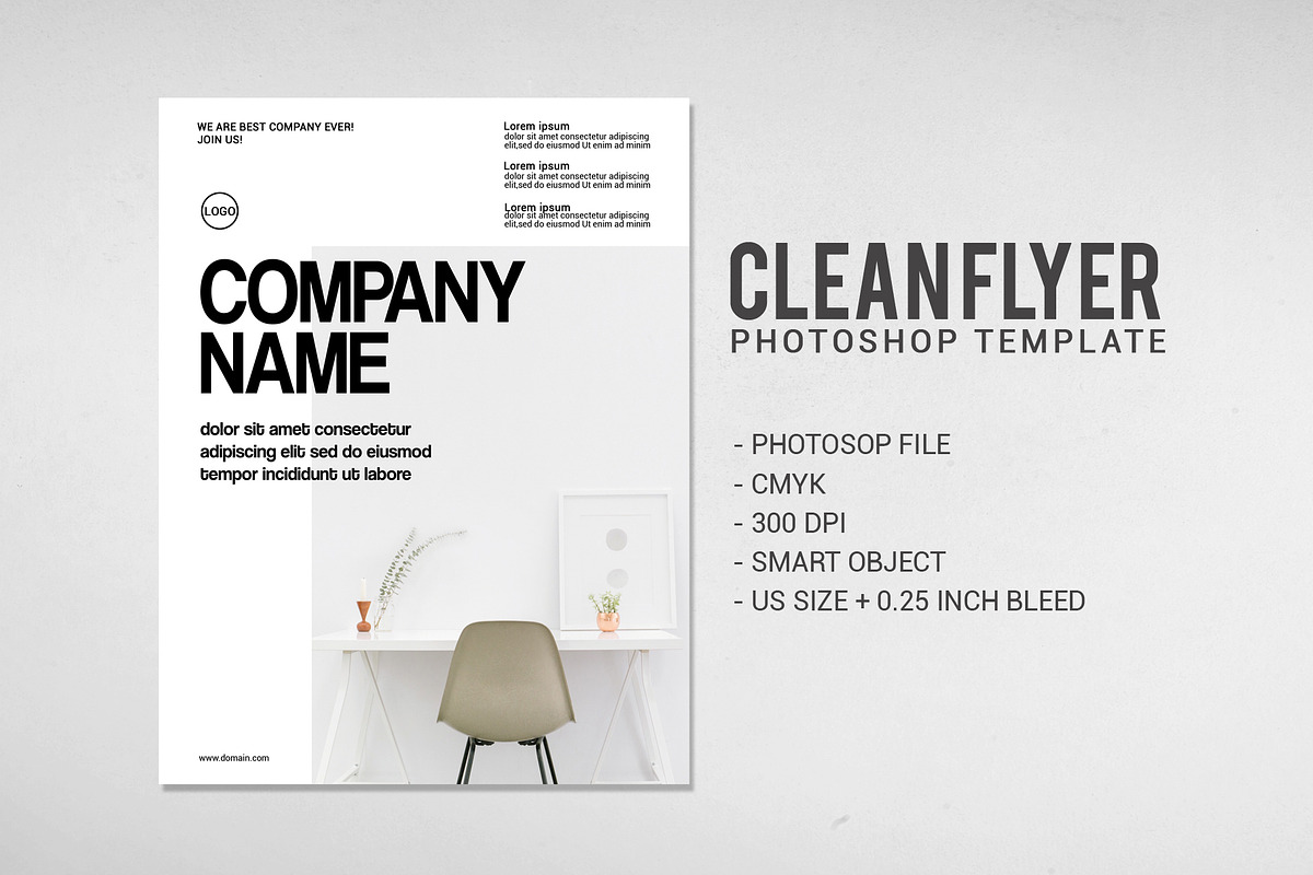 Clean Flyer Design Template, a Flyer Template by Medianeka (Photo 3 of 3)