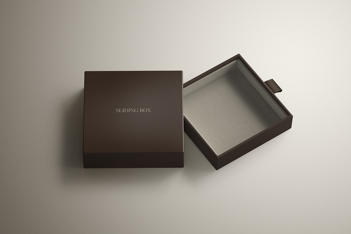 Square Rigid Slim Drawer Box Mockup, a Packaging Mockup by Sheikhadesign (Photo 7 of 11)