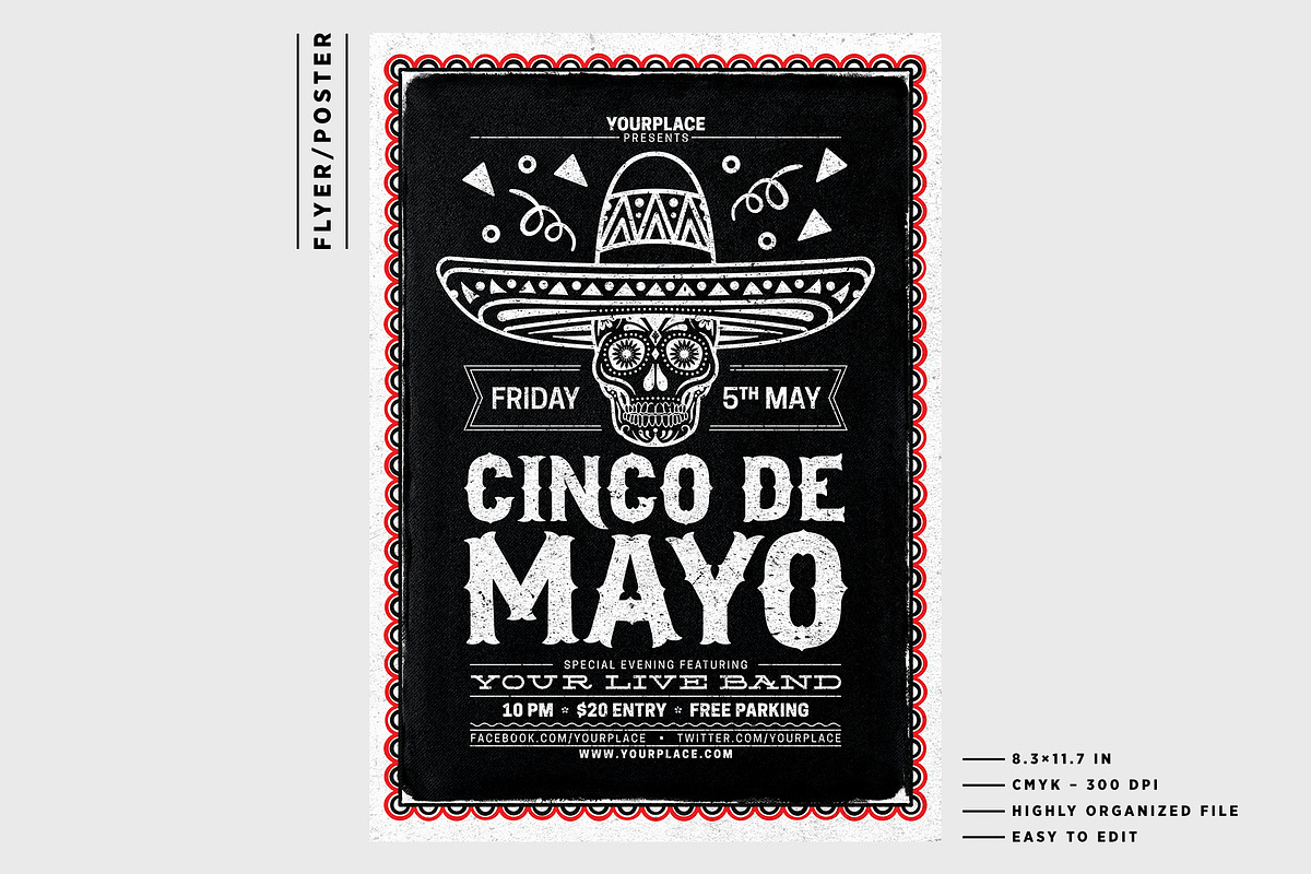 Cinco de Mayo Flyer/Poster, a Flyer Template by Mariux (Photo 2 of 2)