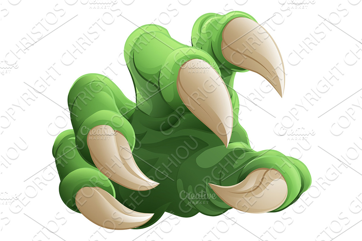 Monster Claw Dinosaur Dragon Cartoon, an Illustration by Christos Georghiou