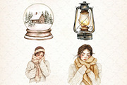 Watercolor Cozy Neutral Winter Clipa, an Illustration by Libby Wishes (Thumbnail 3 of 9)