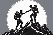 Mountain Hiking Silhouette Set, an Illustration by BIPLOB EXPERT (Thumbnail 6 of 21)