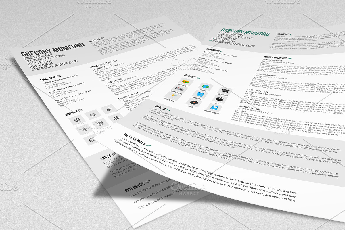 Clean Cut CV, a Resume Template by Valeur Design (Photo 2 of 4)