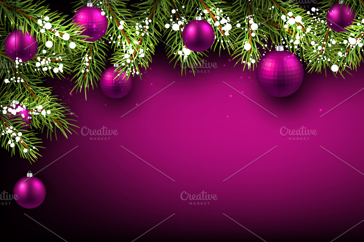 Big violet Christmas & New Year set, a Decorative Illustration by Vjom (Photo 11 of 20)