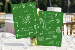 Whimsical Wedding Hand-drawn Vector