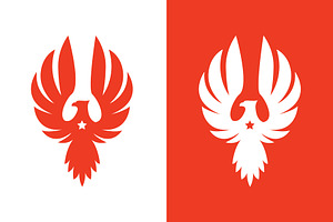 Hawk Eagle Falcon With Star Logo, a Branding & Logo Template by funpixel