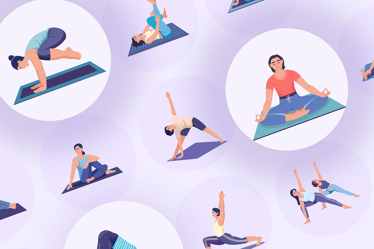 Meditation Illustration Art Set, a Person Illustration by Creative Stall (Photo 6 of 9)