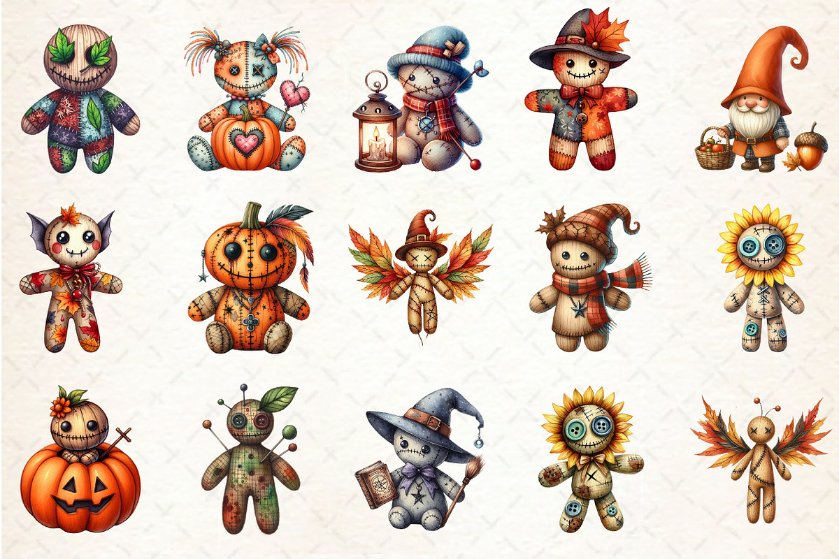 Autumn Voodoo Doll Clipart, an Illustration by Rose Art (Photo 2 of 8)