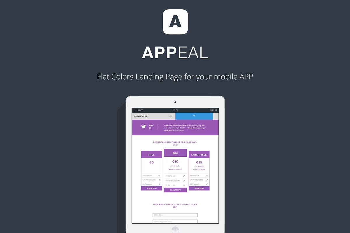 Appeal  - App Landing Page, a HTML Template by joaosaraiva (Photo 3 of 4)