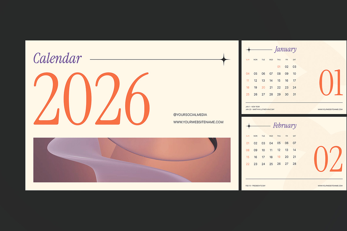 Modern Minimalist Calendar preview 2