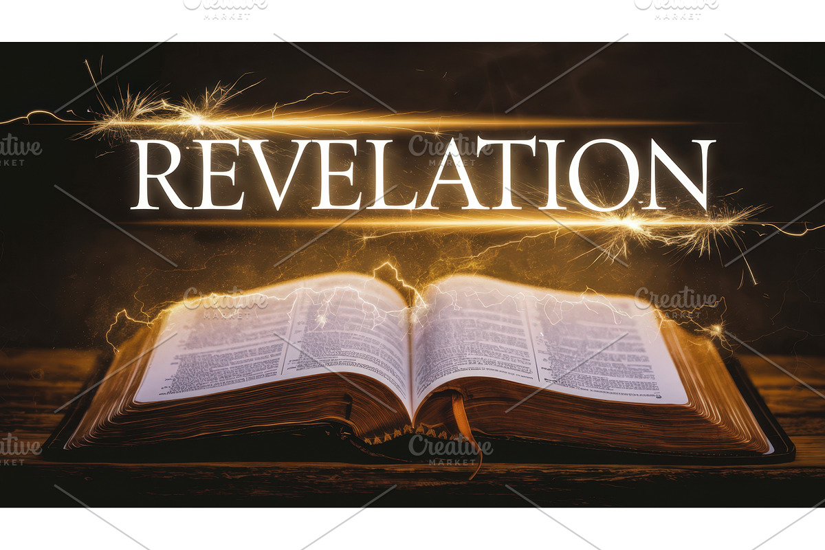 Open Bible with the word REVELATION, an Illustration by tilialucida