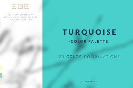 Color palettes swatches Turquoise, a Palette Add-On by Greek fonts by nantia.co