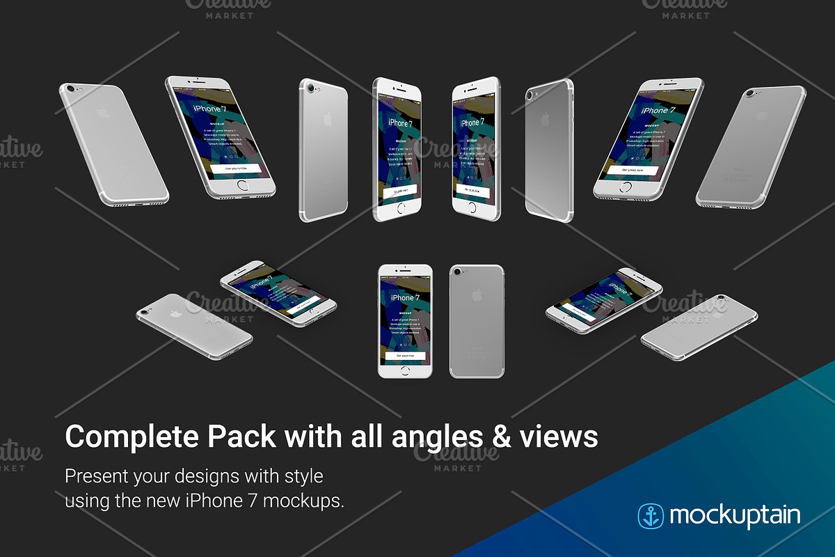 Iphone 7 Mockup White Full Pack, an iPhone Mockup by mockuptain (Photo 4 of 10)