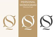 OS SO QS SQ Wedding Monogram Logo, a Branding & Logo Template by LogoAV (Thumbnail 2 of 6)