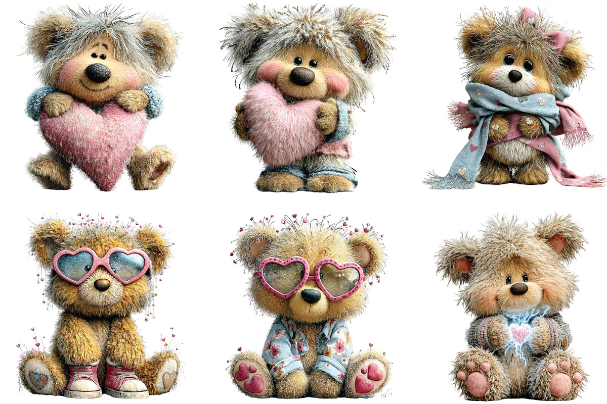 Whimsical Valentine Teddy Bear PNG, an Illustration by CraftArtStudio (Photo 6 of 6)