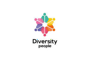 Diversity people, team family logo, a Branding & Logo Template by idesign_4u