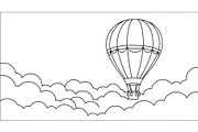 Hot Air Balloon Cloud Line Art bundl, an Illustration by Designer_Momina (Thumbnail 34 of 51)