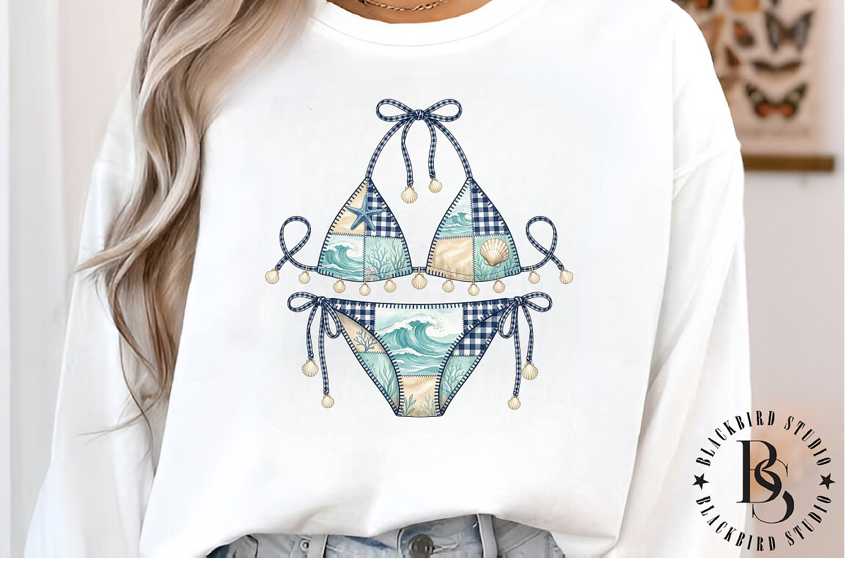 Nautical Coastal Bikini PNG, a Work Illustration by Black Bird Studio (Photo 4 of 4)