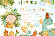 Baby dinosaur watercolour clipart, an Animal Illustration by heyiamalice (Thumbnail 1 of 13)