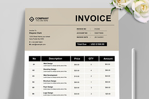 Invoice Template Layout, a Stationery Template by MightyDesign