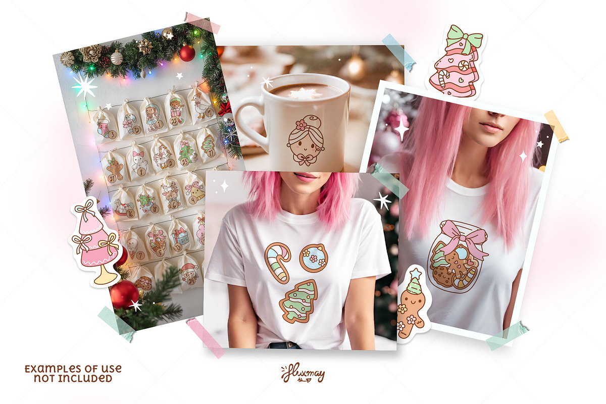 Preppy Coquette Christmas Bundle, a Seasonal Illustration by Huxmay (Photo 6 of 7)